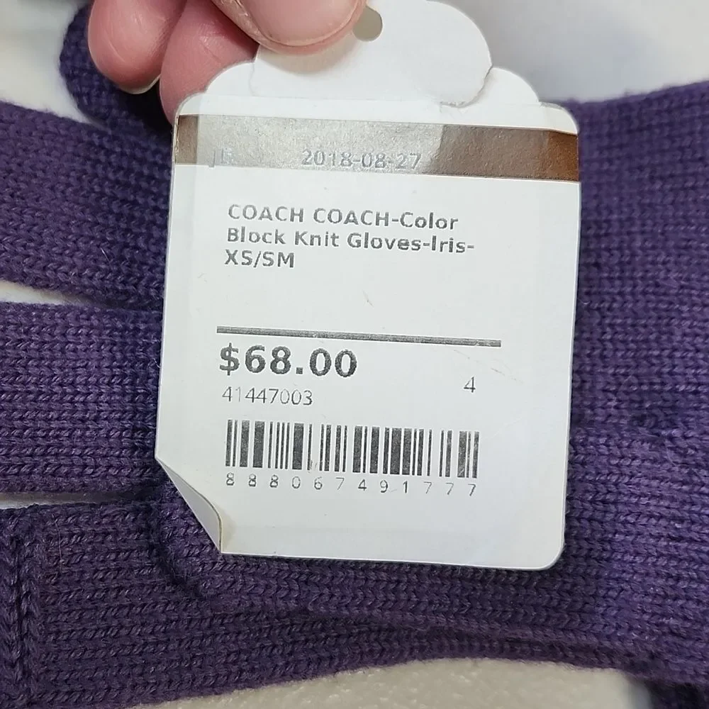 Coach XS/Small Iris Purple And Magenta GLOVES - NEW